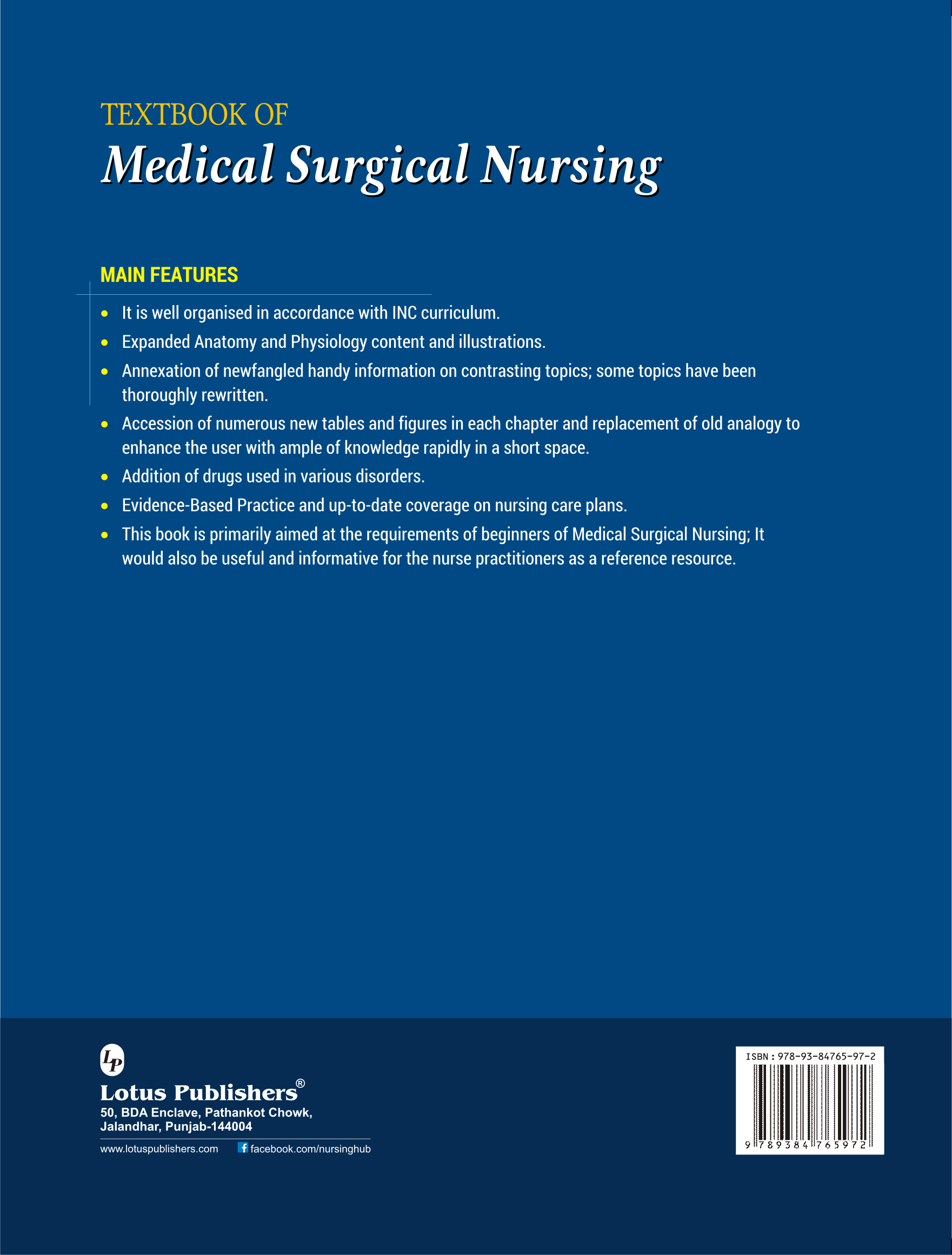 Textbook Of Medical Surgical Nursing (B/W) 3rd Edition | Lotus Publishers