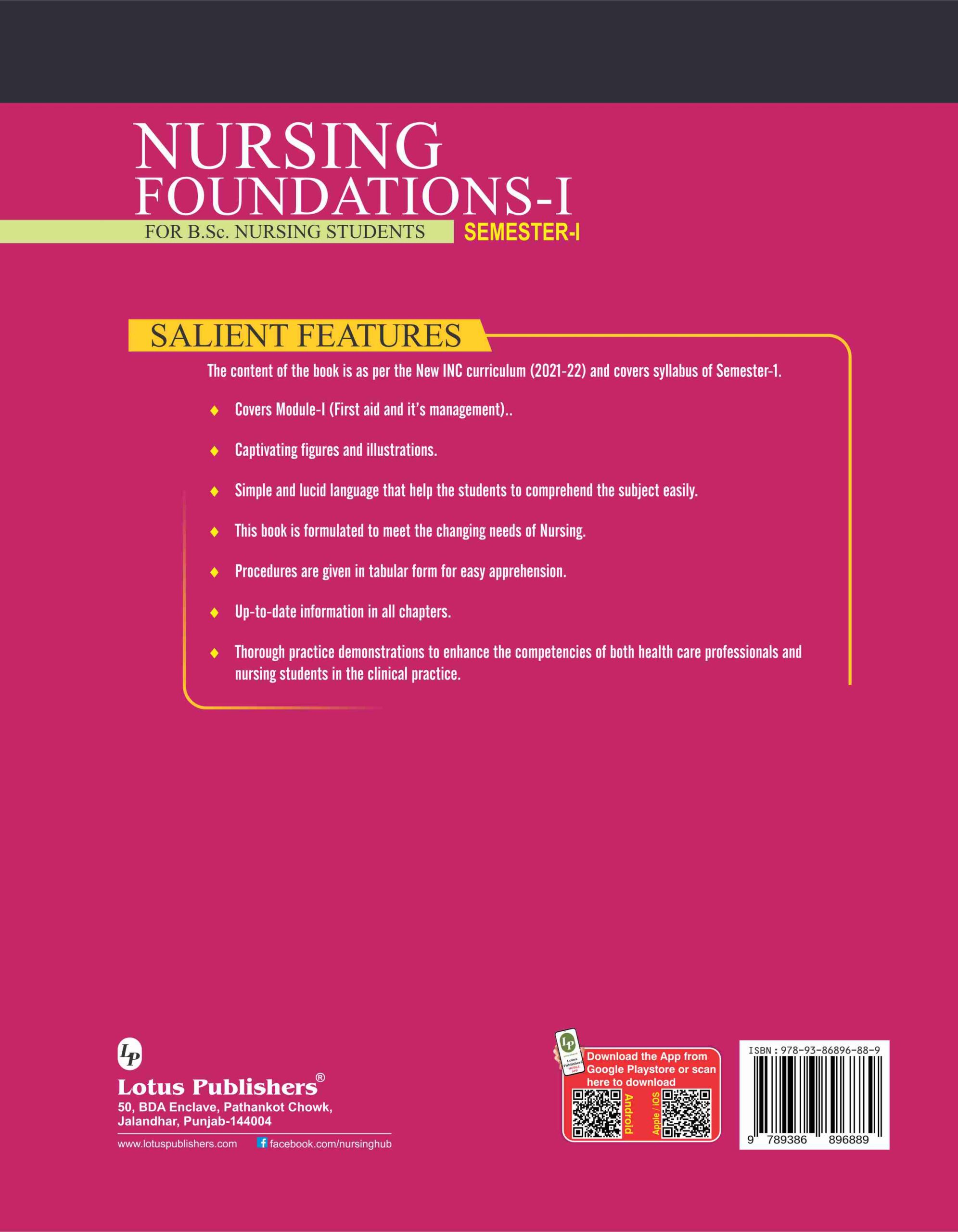 Nursing Foundations- I For B.Sc. Nursing Students | Lotus Publishers